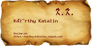 Kürthy Katalin névjegykártya